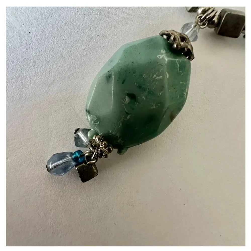 Turquoise blue beaded necklace